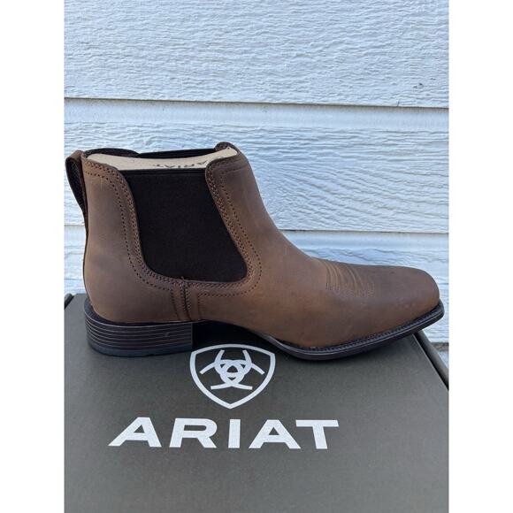Ariat Booker Ultra Square Toe Mens Size 7.5 EE Oily Distressed Tan Chelsea Boots main image 5